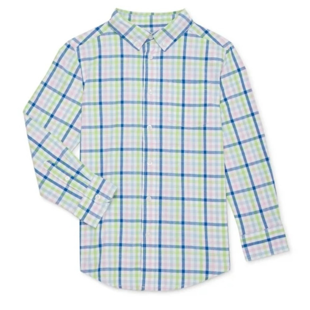 Wonder Nation Long Sleeve Button Down
Plaid Shirt. Size L (10/12) - Picture 1 of 8
